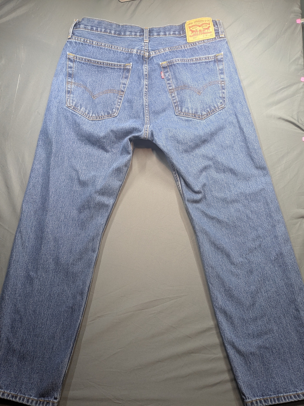 Levi's 505 Men's Medium Blue Straight Jeans with Signature Patch
